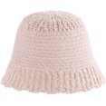 thumbnail image 6 of CoCopeaunts Women Bucket Hat Winter Fashion Two-Color Splicing Girl Knit Hat Warm Trendy Foldable Warm Comfortable Crochet Caps, 6 of 8