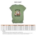 thumbnail image 4 of Blusa de manga corta para mujer, camiseta gráfica con estampado de letras y cuello redondo informal holgada a la moda para citas, verde oliva L, 4 of 4