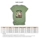 thumbnail image 4 of Blusa de manga corta para mujer, camiseta gráfica con estampado de letras y cuello redondo informal holgada a la moda para citas, verde oliva L, 4 of 4