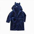 thumbnail image 5 of NOLDARES Boys Girls Fleece Robe Hooded Toddler Soft Bathrobe Pajamas Sleepwear for Kids Girls,Navy,3-4 Y, 5 of 9