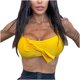 thumbnail image 1 of Verano de las mujeres nuevo Sling Wrap Chest Bow Sexy Sling Tops Color sólido Sling blusa Pompotops lopia998216, 1 of 9
