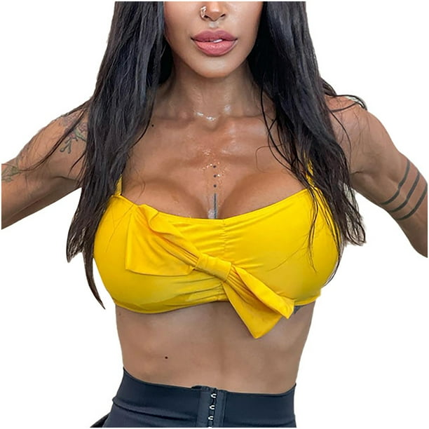 Verano de las mujeres nuevo Sling Wrap Chest Bow Sexy Sling Tops Color sólido Sling blusa Pompotops lopia998216