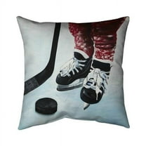 Begin Home Decor 5541-2020-SP78 20 x 20 in. Young Hockey Player-Double Sided Print Indoor Pillow