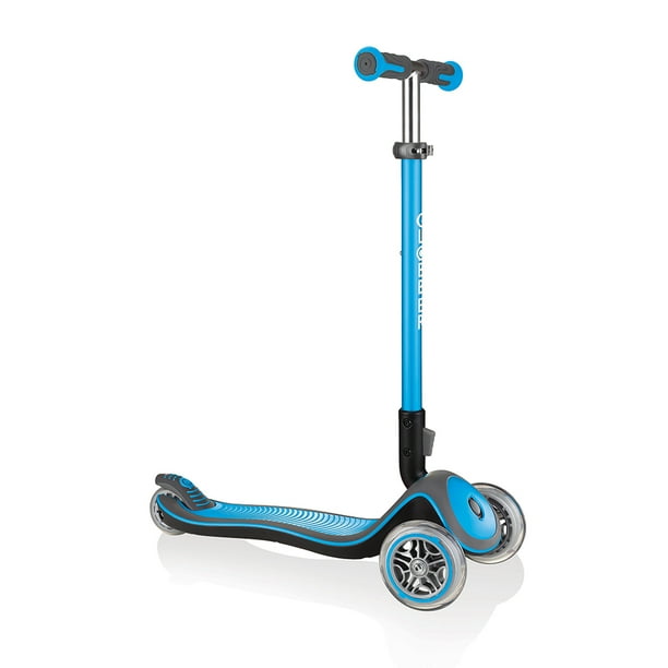 Globber Elite Deluxe 3Wheel Kids Kick Scooter for Boys and Girls, Sky