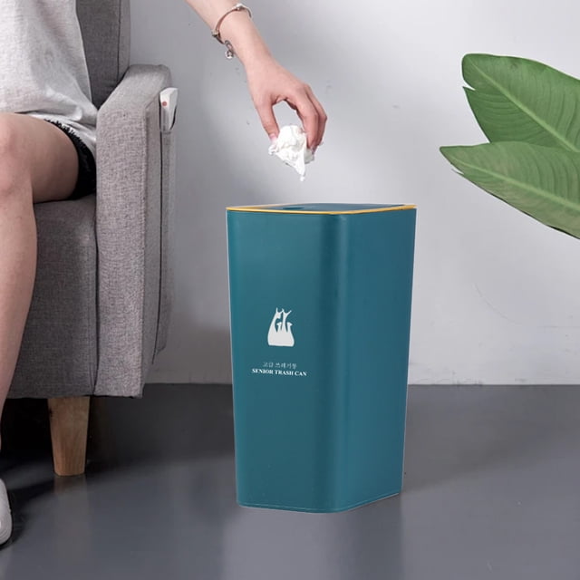 Meitianfacai Bathroom Trash Can With Lid Garbage Can With Press Lid Plastic Wastebasket With Popup Lid For Toilet Office Bedroom Living Room
