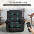 thumbnail image 4 of HOMCOM Manual Recliner Chair with 8 Vibration Massage, Side Pockets, Black, 4 of 10