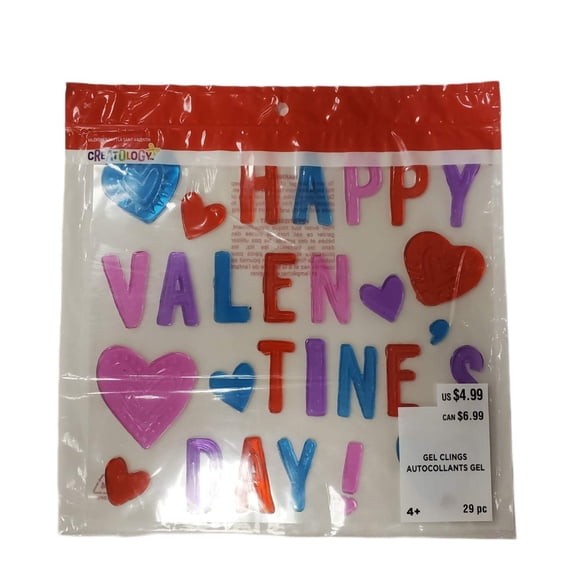 29-Pc Valentine's Day Window Gel Clings Set