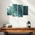 thumbnail image 2 of Elephant Stock Bushy Palm Leaves Wall Art - Horizontal Multi Panel Canvas - Living Room Wall Decor - Floral And Botanical Multi Panel - Blue And Teal Decor - 24" x 14", 2 of 4