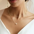 thumbnail image 2 of Pearl Necklaces Fine for Women-14k Gold Expertly Plated Layered-Single Pearl Necklace Simple Pearl Choker Necklaces for Women Up-to-date Cute Gold Necklace Jewelry for Women Gifts[v403], 2 of 2