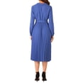 thumbnail image 3 of INSPIRE CHIC Office Work Dress for Women's Shawl Collar Belt Pleated Midi Dresses XS Royal Blue, 3 of 5