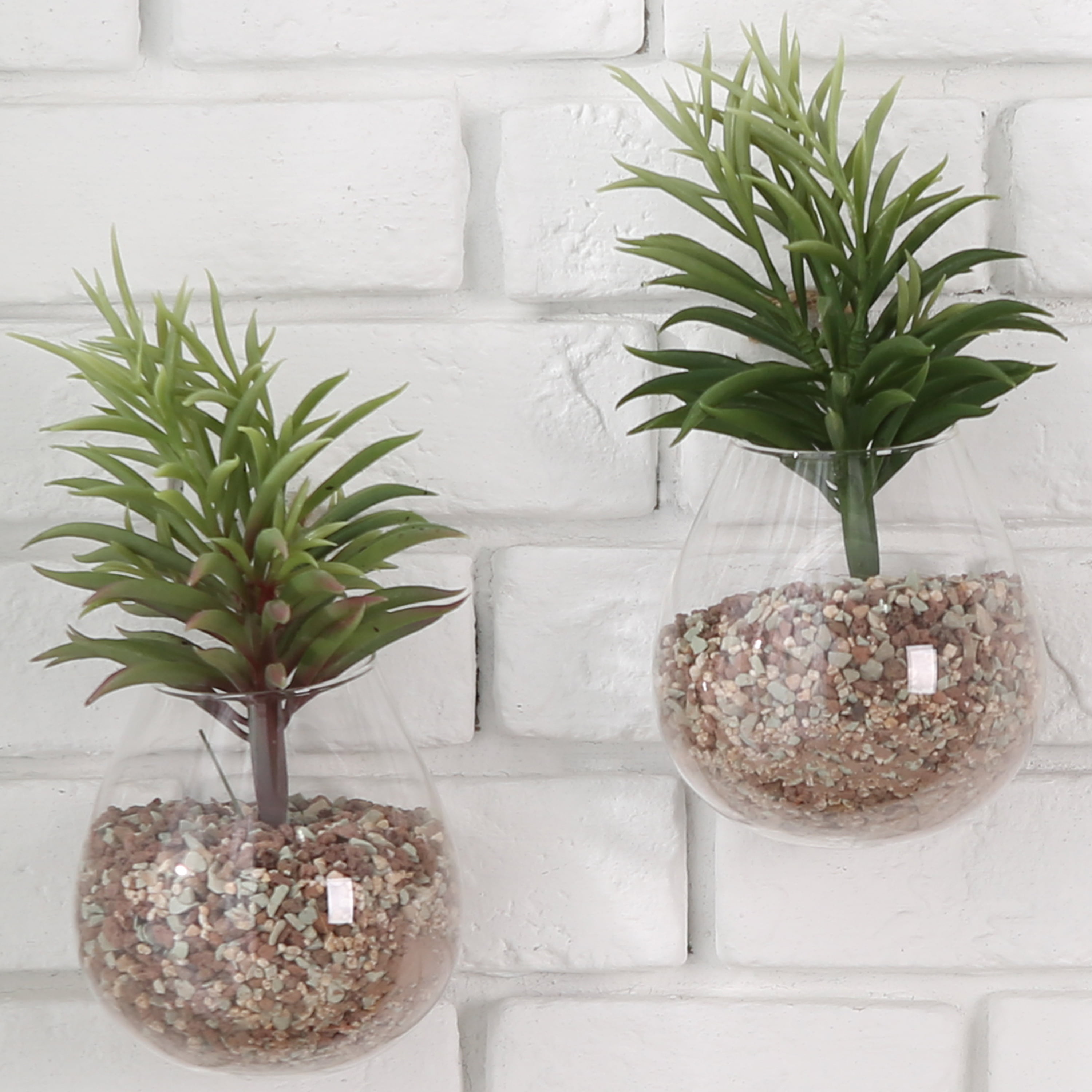 2 Sets Office Room Home Hanging Planters Wall Mounted Vase Hydroponic Pot 