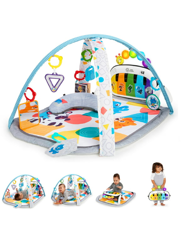 Baby Einstein Kickin' Tunes 4-in-1 Baby Activity Gym & Tummy Time Play Mat with Piano, 0-36 Months, Multicolor