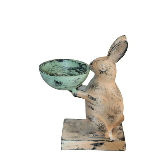 Nifao Colorful Aluminum Bunny Statue, Adorable Decor Accent – Home Decor Sculpture, 8"L x 5"W x 10"H