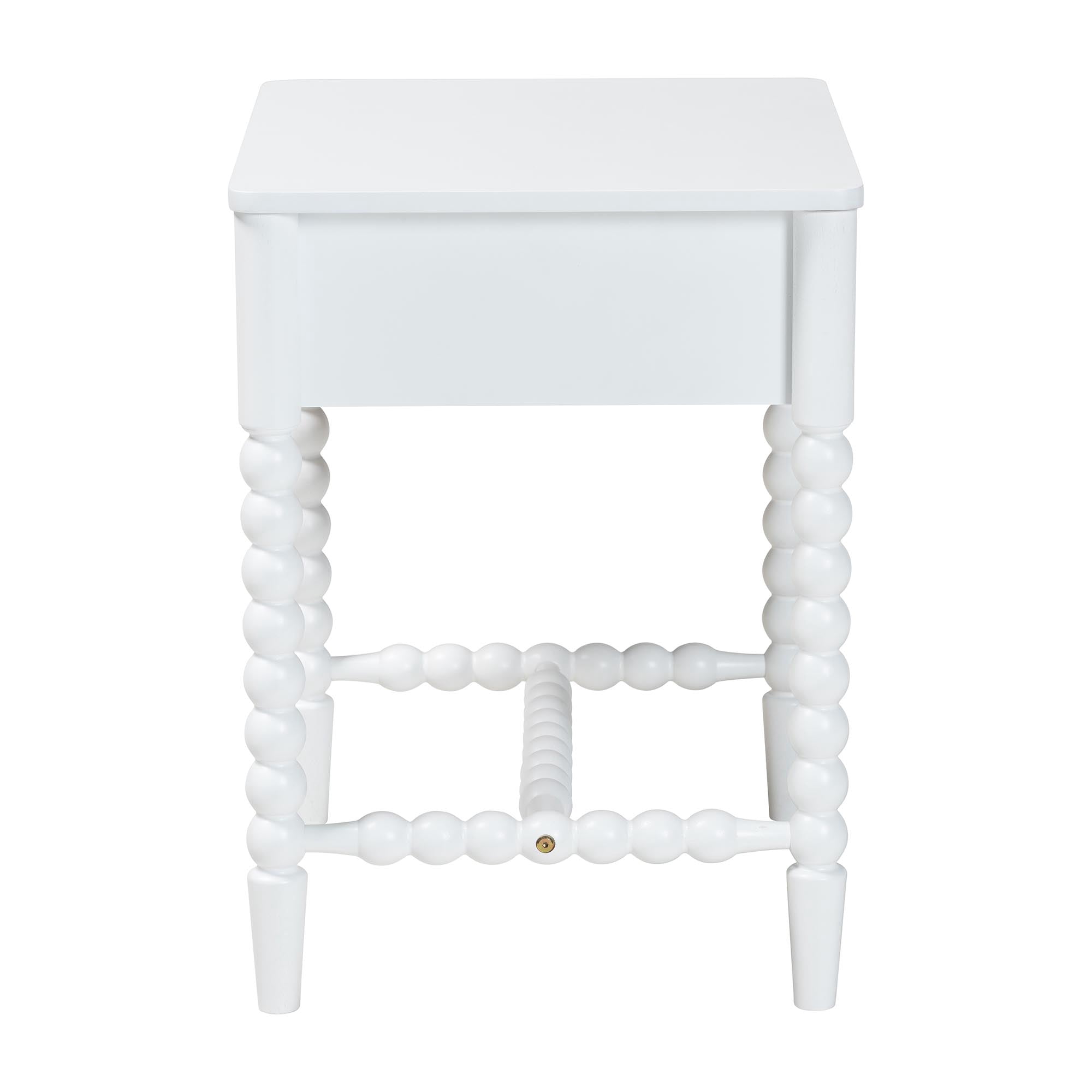 Baxton Studio Brantley Modern Farmhouse Nightstand, 1-Drawer, White