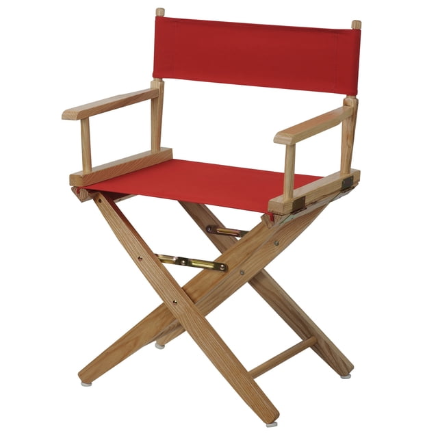 American Trails Extra-Wide Premium 18"" Director's Chair Natural Frame with Red Canvas
