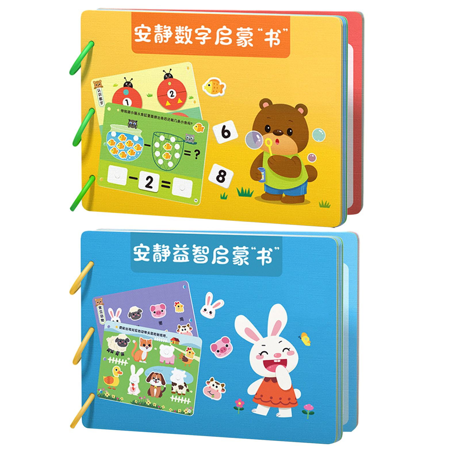 Rushawy Montessori Sticker Book Kids Early Learning Toy Lasting Enlightenment Paper Card Style C