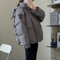 thumbnail image 5 of Gibobby Chamarras para mujer, Chamarra ligero de tela mate para mujer, cálido rompevientos para mujer, chaquetas de plumón más abrigos(Gris,M), 5 of 5