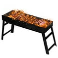 thumbnail image 3 of Gardenised Portable Standing Charcoal Grill Foldable Stainless Steel BBQ for Camping Backyard Tailgating Hiking Picnic Travel Beach Party Garden Gathering Poolside Cooking Skewers & Outdoor Barbecue, 3 of 6