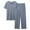 Sky Blue, variant on Men Ultra-Soft Modal Sleepwear V Neck Short Sleeve Long Pants Summer 2 Pcs Loungewear Pajama Sets