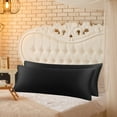 thumbnail image 2 of PiccoCasa 2 Pack Satin Body Long Pillowcases, King Black, 2 of 8