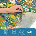 thumbnail image 5 of Yayeee Kitchen Curtains Tier Set of 2 Light Filtering 57"x24" Over Sink Window Panels, Green Floral Garden, 5 of 7