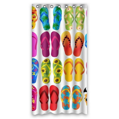 Gckg Colorful Beach Flip Flops Print Waterproof Polyester Shower