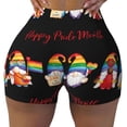 thumbnail image 2 of Logiee Lgbt Gnome Print Women's Biker Shorts,Workout Gym Shorts,Scrunch Shorts,Tummy Control Hidden Scrunch Running Yoga Shorts-Large, 2 of 8