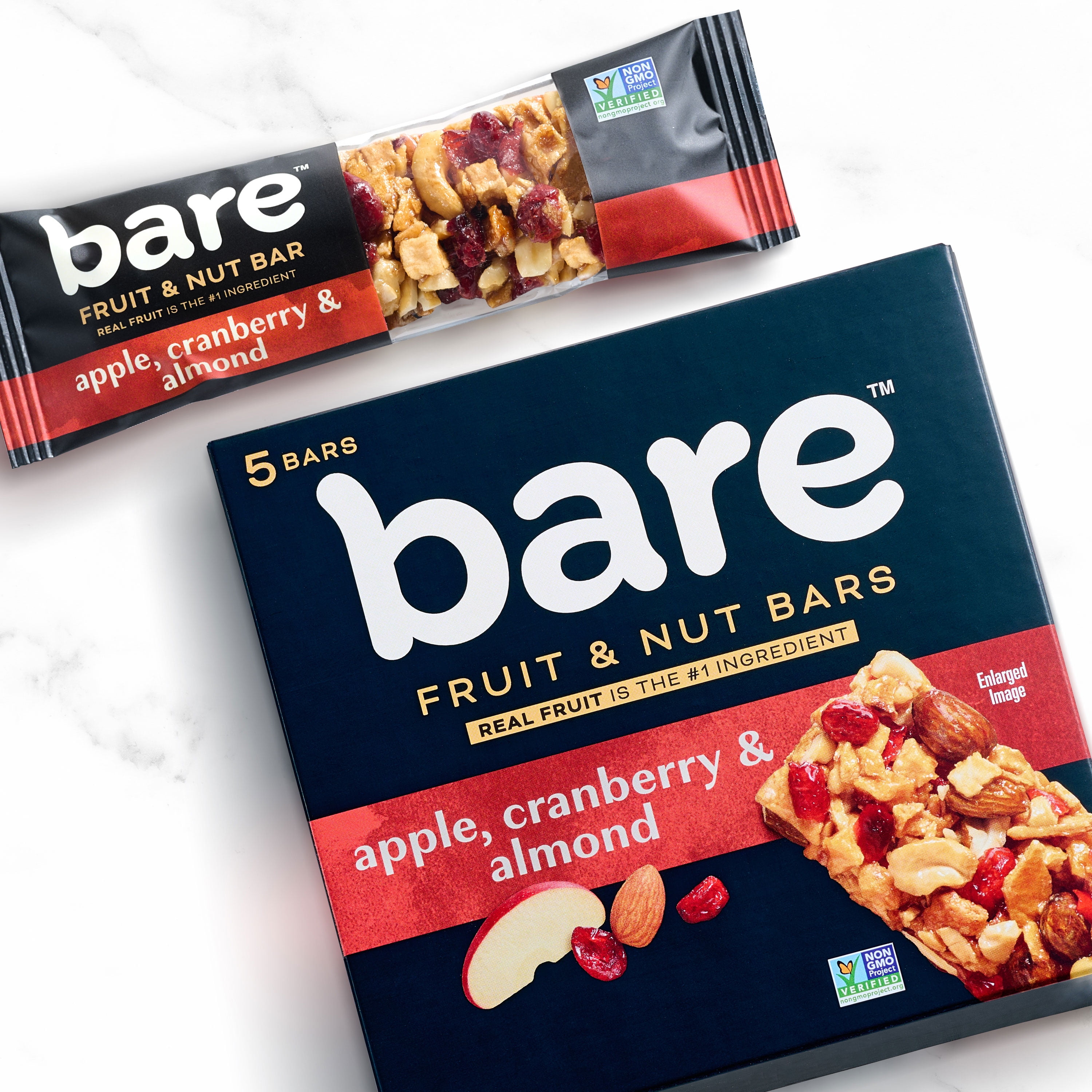 (2 pack) Bare Fruit & Nut Bars, Apple, Cranberry & Almond, 1.41 oz, 5 Count