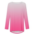 thumbnail image 5 of XuJwPNcy Long Sleeve Shirts for Women Fashion Solid Casual Baggy Blouse Tops Round Neck Comfy Fall Clothes, 5 of 5
