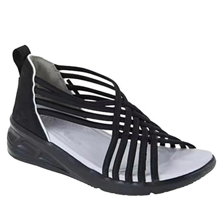 

GLOBO MEJOR Summer Ladies Low-cut Breathable BraidedS Fish Mouth Shoes Roman Women s Sandals
