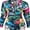 Multicolor, variant on Gureui Women's Sexy Bodycon One Piece Jumpsuit, Deep V Neck Long Sleeve Stretch Funny Printed Leotard Pajamas Romper Casual Home Wear