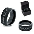 thumbnail image 4 of Tungsten Gradutaing Class Of 2019 Roman Numerals Engraved Band Ring 9mm Men Women Comfort Fit Black Flat Cut Brushed Polished, 4 of 4