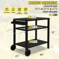 thumbnail image 5 of Outdoor Grill Cart with Wheels,Heavy Duty 3 Tier BBQ Prep Table, Compact Storage,Hooks and Durable Steel Frame,Mobile Kitchen Island for Grilling, Pizza Oven and Griddle,Black, 5 of 7