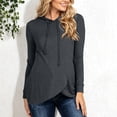 thumbnail image 2 of SBYOJLPB Maternity Hooded Tops for Women Long Sleeves Solid Color Casual Comfortable Pregnancy Clothes, 2 of 8
