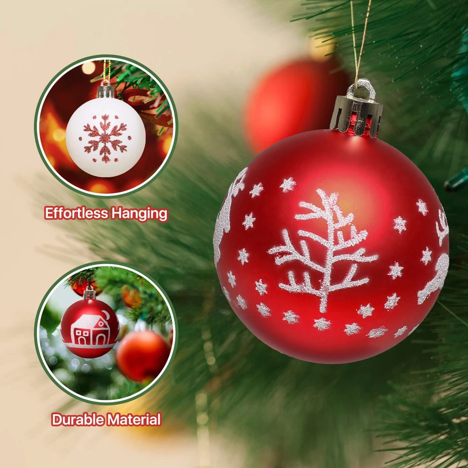 BUTTERFLY- 16 Piece Christmas Ornaments Balls 2.5"Xmas Tree Hanging Party Home Décor Colors