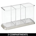 thumbnail image 2 of mDesign Plastic Cutlery Utensil Holder Storage Organizer Caddy, Clear/Brushed, 2 of 6