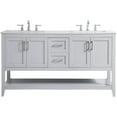 thumbnail image 5 of Elegant Decor Aubrey 60" Double Quartz Top Bathroom Vanity in Gray, 5 of 15