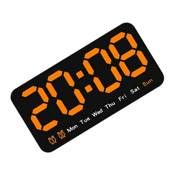 CIYISON LED Digital Wall Clock Large Display 2 Alarms Clock with DST Function Adjustable Brightness for Living Room and Bedroom