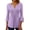 Purple, variant on Womens Pleated Tunic Blouse V Neck 3/4 Sleeve Flowy Flare Fit Dressy Casual Button Down Top