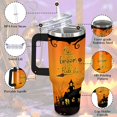 thumbnail image 2 of Halloween Tumbler 40 oz - Orange Witch Design Stainless Steel Insulated Cup with Handle and Straw - Halloween Gift for Women and Girls, 2 of 6