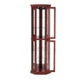 thumbnail image 4 of Canddidliike Cherry Glass Curio Cabinet, Adjustable Shelves, Mirrored Back, Easy Assembly, 15.35"L x 15.35"W, 4 of 10