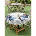 thumbnail image 5 of Blue Tulips Floral Outdoor Tablecloth with Umbrella Hole, Spring Farmhouse Elegant Flowers Spillproof Waterproof Outdoor Table Cover, Patio Tablecloths for Party/Garden/Picnic, Round 54 inch, 5 of 9