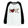 thumbnail image 4 of Amzcrzy Chandails en Molleton à Manches Longues pour Femmes, Chandails de la Saint-Valentin pour Femmes, Imprimé Lettre, Col Rond, Raglan, Décontracté, Imprimé, Chandail à Capuche, Chandails en Molleton de la Saint-Valentin pour Femmes, 4 of 4