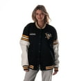 thumbnail image 3 of Unisex The Wild Collective  Black Pittsburgh Penguins Drop Shoulder Full-Snap Varsity Jacket, 3 of 4