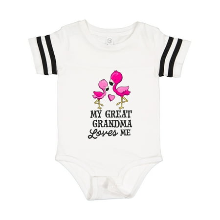 

Inktastic My Great Grandma Loves Me with Two Flamingos Gift Baby Boy or Baby Girl Bodysuit