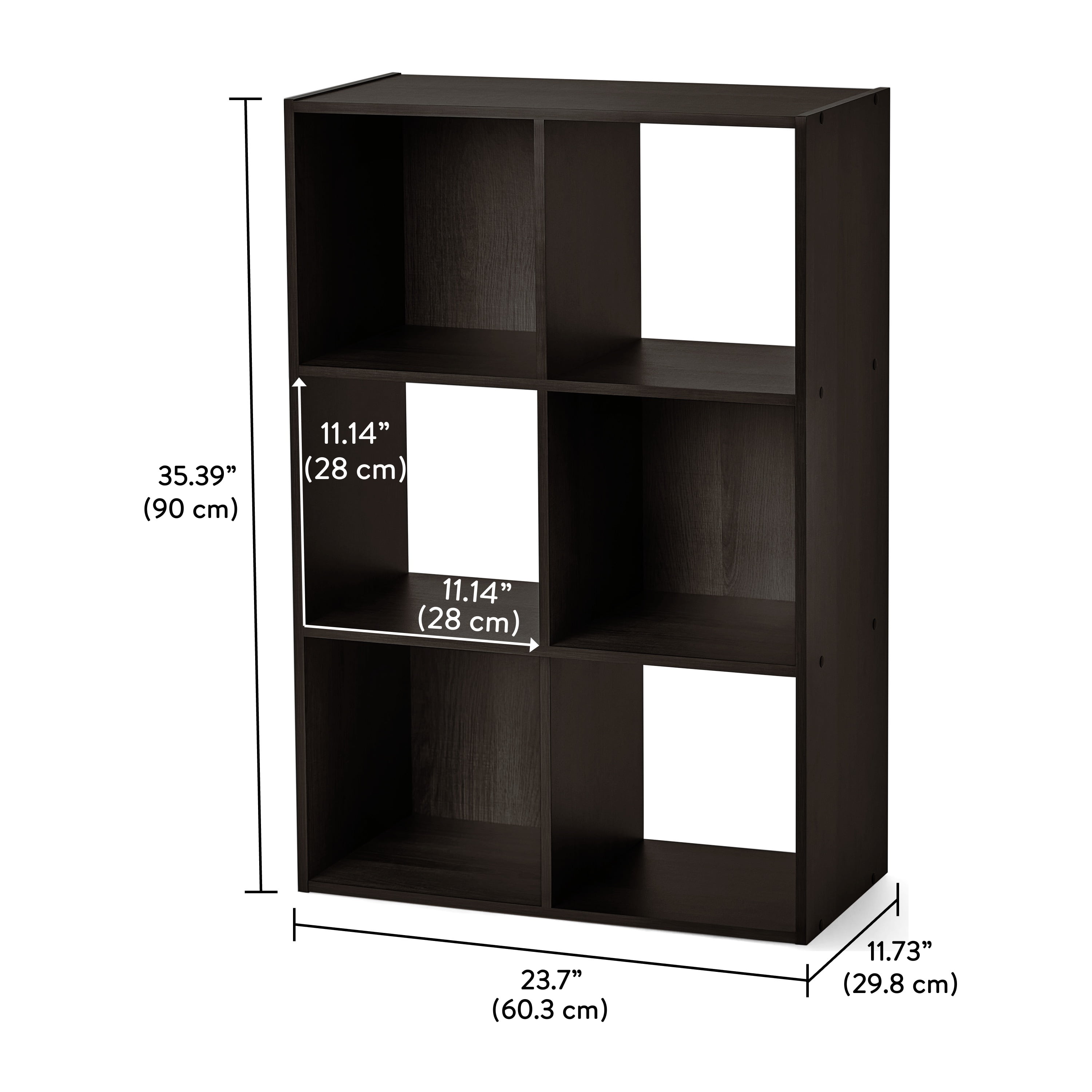 Mainstays unité de rangement à 6 cases, Espresso