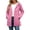 Pink, variant on Plus Size Waterproof Outdoor Jacket Relaxed Solid Color Mid-Length Rain Coat Drawstring Waist Detachable Hoodie Jacket Lightweight Fashion Winter Jacket with Button-Trimmed Pockets XL