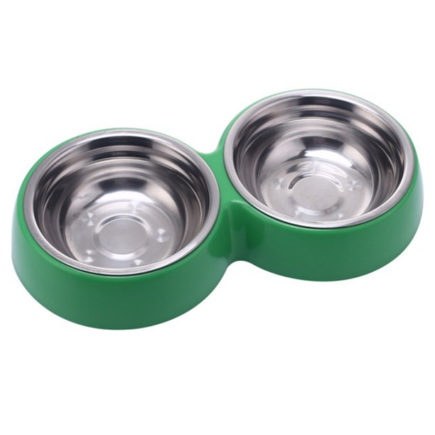 Candy Color Pet Stainless Steel Double Bowl Dog Bowl Cat Basin Pet