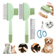 thumbnail image 2 of Cepillo Peine Para Perro Gato Mascotas Quitar Exceso De Pelo,4 Piezas Malubero, Verde Claro, 2 of 5