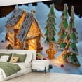 thumbnail image 2 of Peel and Stick Wallpaper Waterproof sweet gingerbread village christmas eve moon cabin Wall Mural Decor Self Adhesive and Removable 69in x 98in, 2 of 8